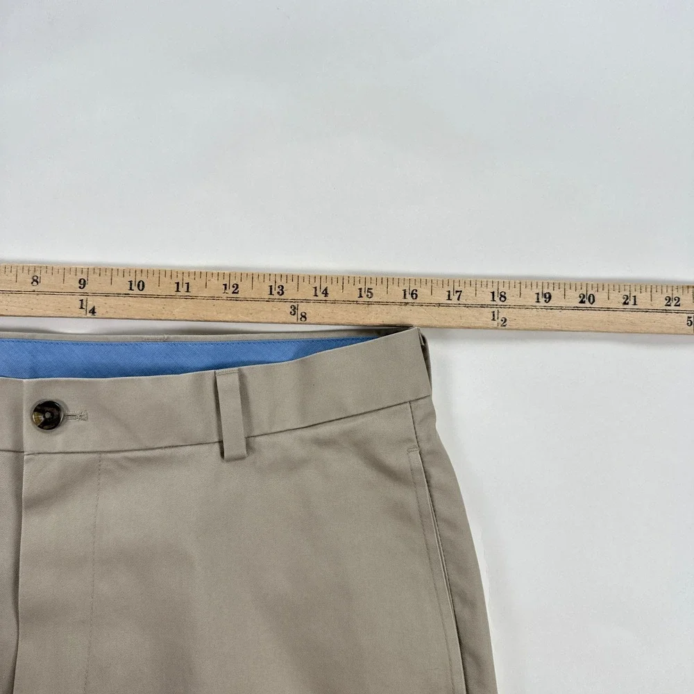 Brooks Brothers Mens Chino Pants 32x32 Khaki Clark Flat Front Business Casual